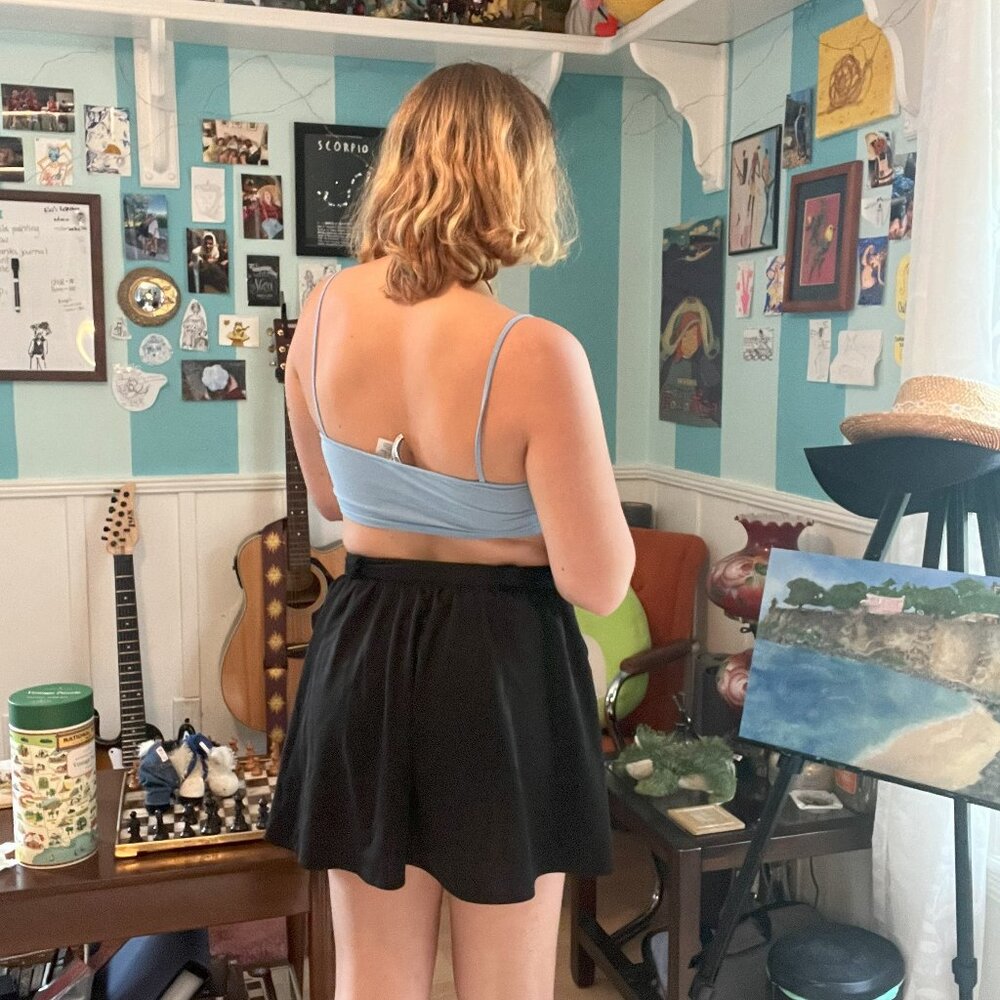 Black button up skirt